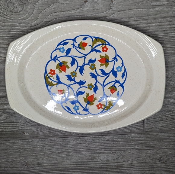 Brendon Erin stone heatherbell serving tray plate platter 70s retro floral - Picture 2 of 7